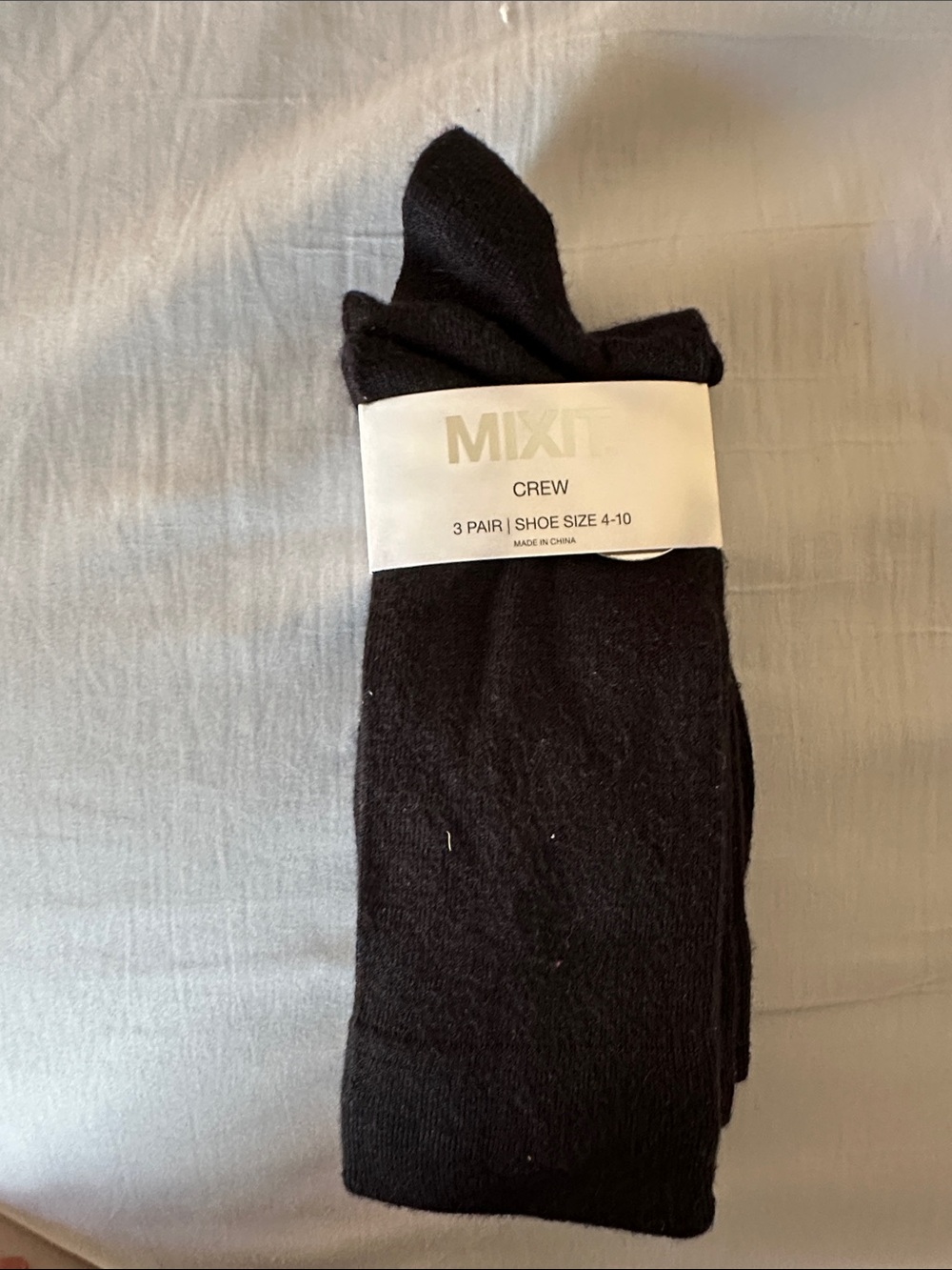 MIXIT womens Crew Socks - Black (3 Pair)